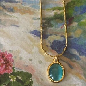 18K Gold Plated Opal Dainty Necklace